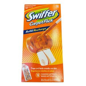Swiffer CarpetFlick Refill Box of 12 Cleaning Cartridges NOB Discontinued